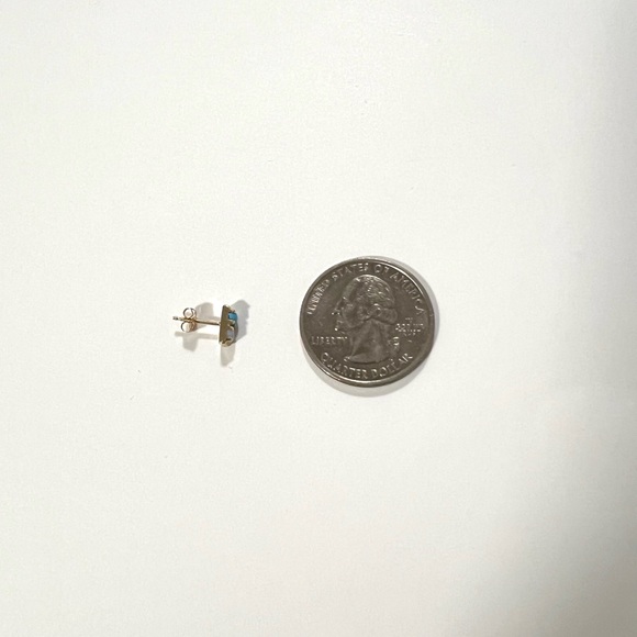 NEW Lulu Frost Earring 14k Earring real gold earring CODE Turquoise Opal Stud - Picture 6 of 11